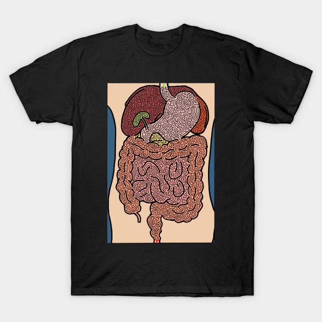 Digestive System Maze T-Shirt by AiXeLsyD13